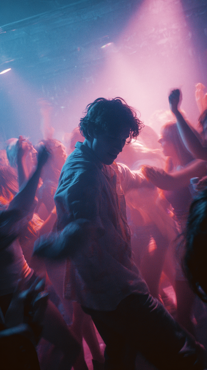 En man dansar på ett dansgolv.